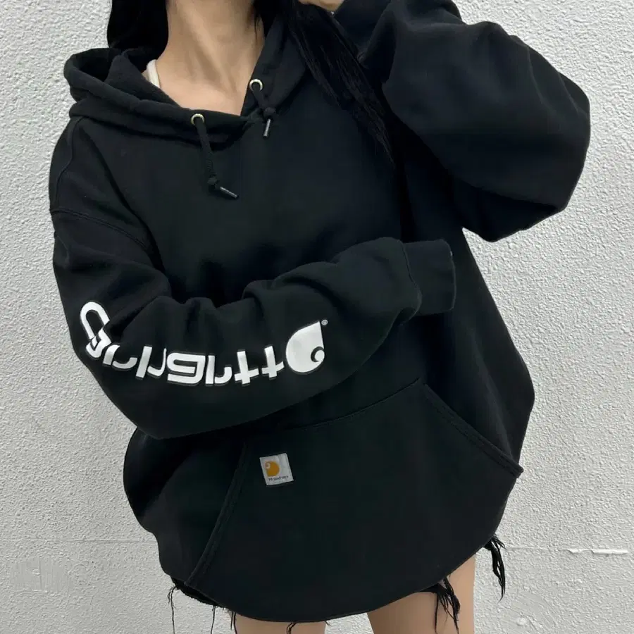 칼하트 사이드로고 블랙 후드 XL