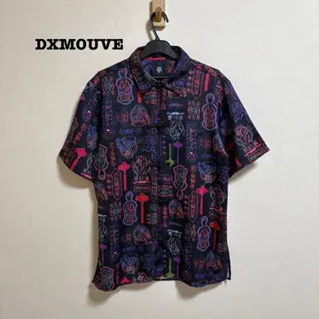 새상품급 DXMOUVE 도모베 셔츠 장기 간판 패턴 개성있는 차이나