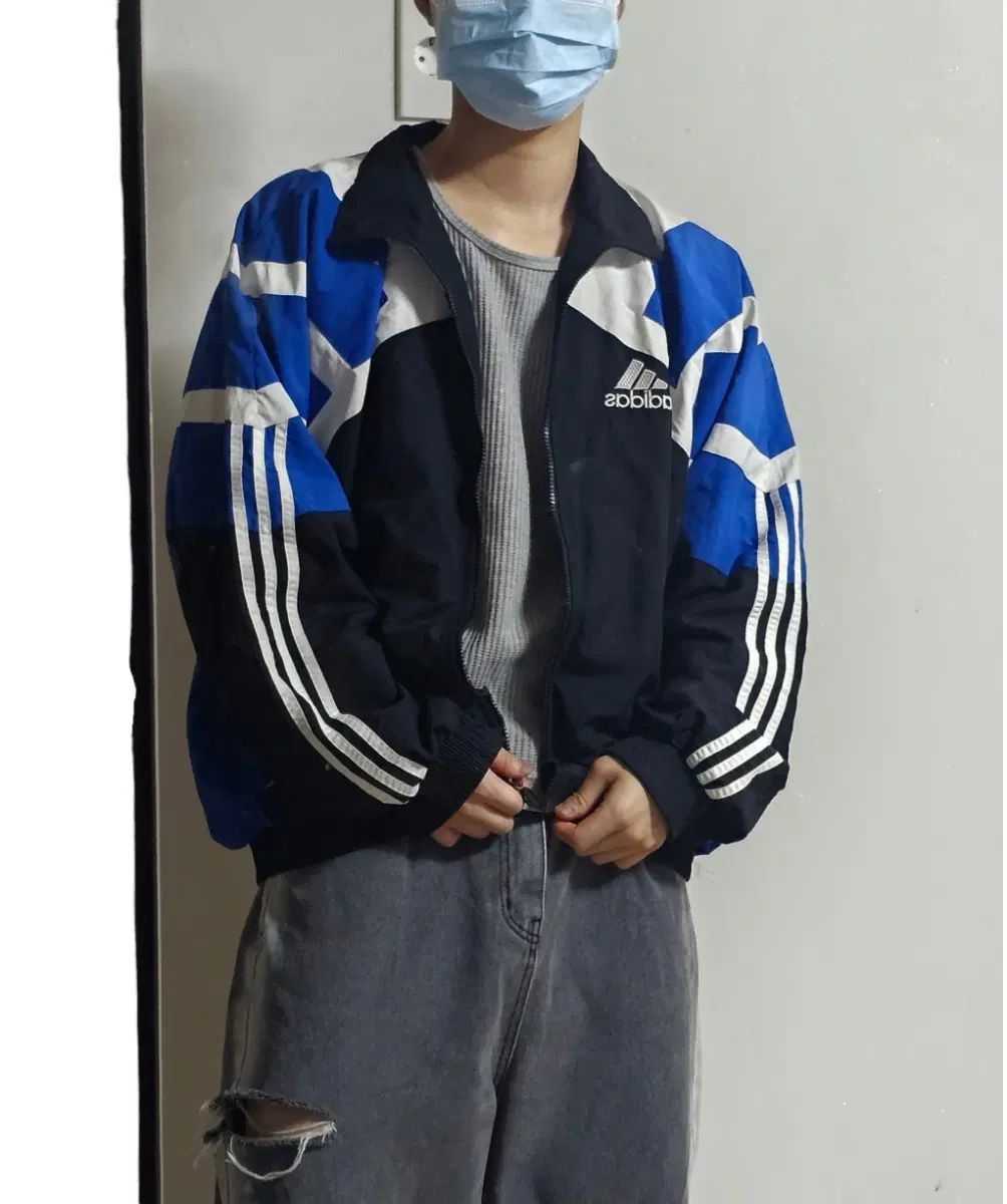 코르티스깔 아디다스 90s 컬러블록 건담 바람막이 오버핏 자켓