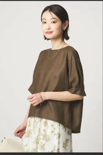 그린 레이블 릴랙싱 린넨 라이크 블라우스