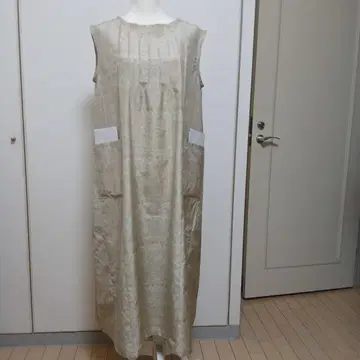오시마 명주 핀턱 롱 원피스