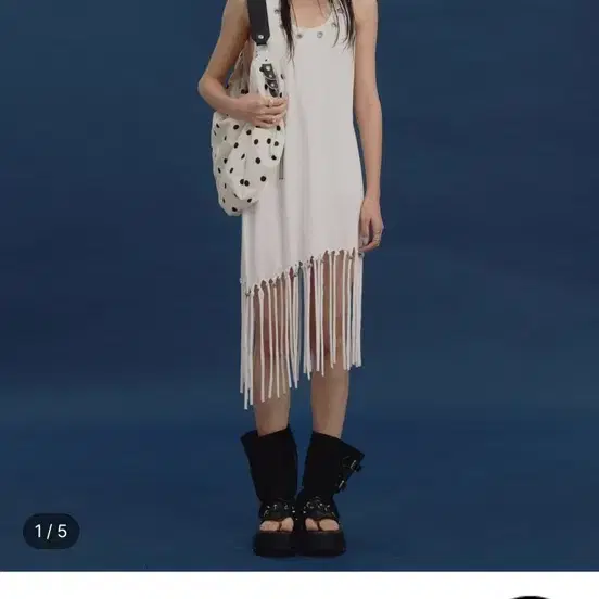 프린지 홀터 레이어드 원피스