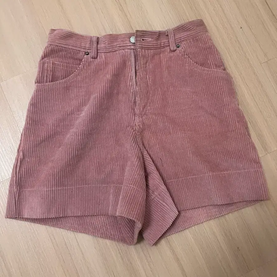 핑크 코듀로이 숏팬츠