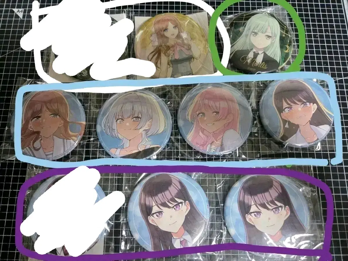 뱅드림 마이고 아베무지카 캔뱃지 아논소요라나타키무츠미