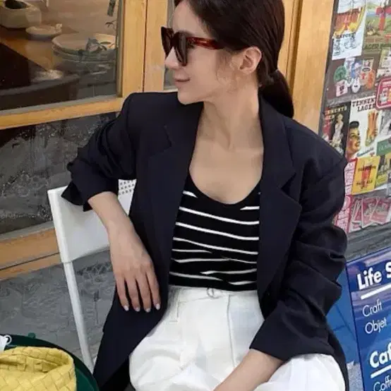 수아마르 린넨자켓 아워글래스핏린넨자켓 네이비린넨자켓 시착만