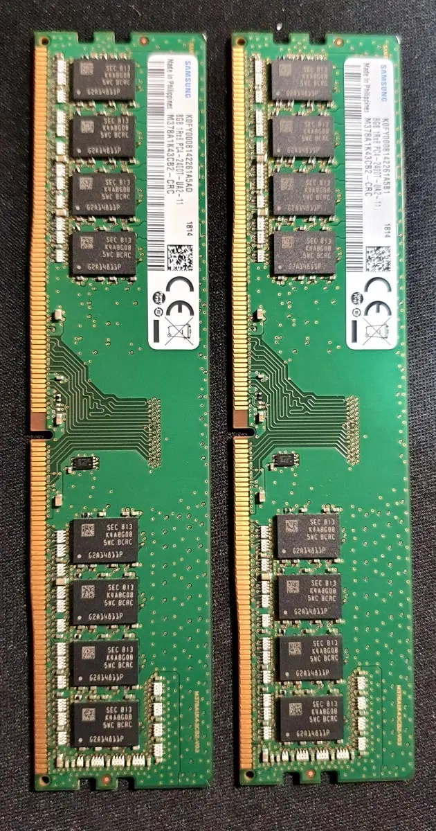 삼성전자 8GB 1RX8 PC4 2400T UA2-11 메모리 2개