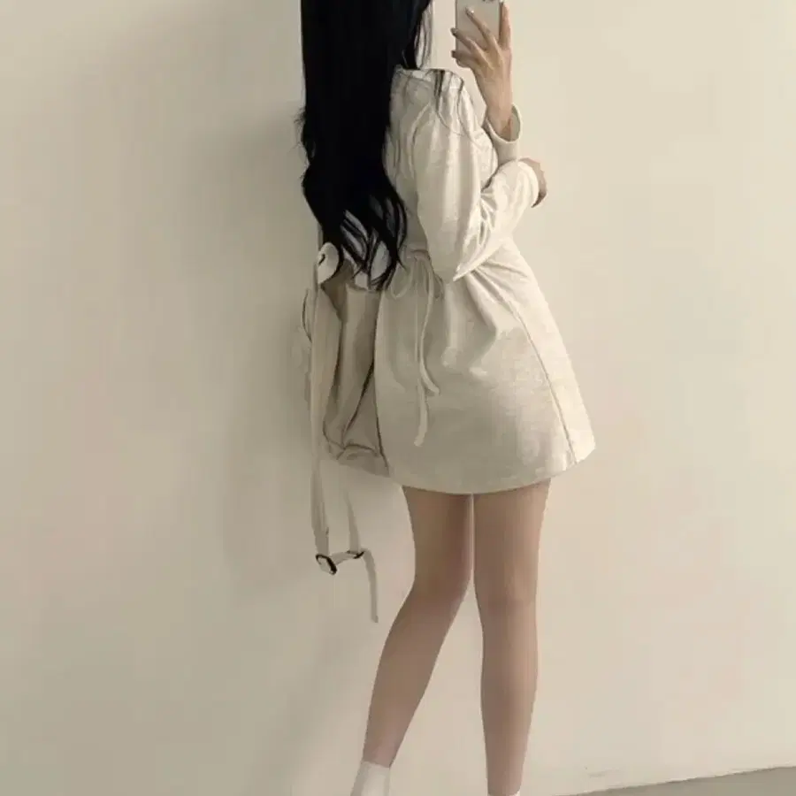 뒷리본 카라 미니원피스