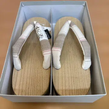 (미사용품) 일본 나막신 게타 고급 오동나무 일본 나막신 화이트 린넨 일본제 3