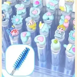 블루 캐릭터 케이스 스크류 브러쉬 속눈썹 재료 눈썹빗 10개입 핑크 화이트 옐로우캣 옐로우 그린 블루 퍼플 " 소개해드