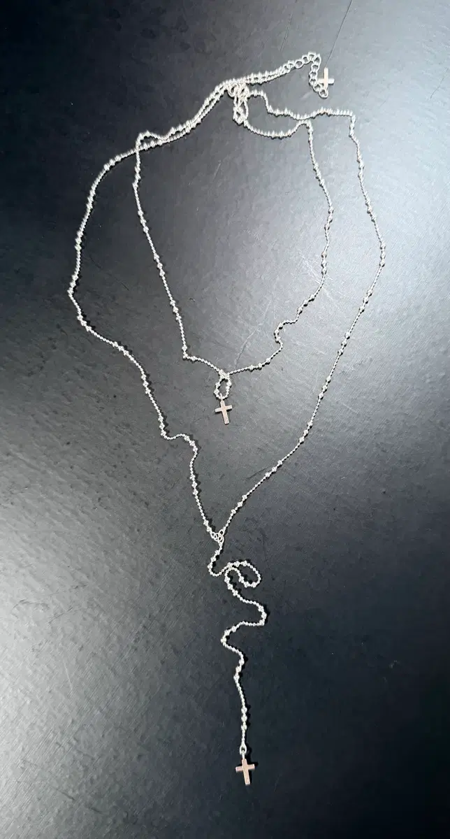 925 silver 두줄 드랍? 목걸이 십자가 참이달린