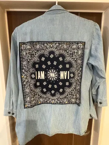 I AM WHAT I AM 데님 셔츠 반다나 패턴 L