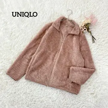 유니클로 보아 플리스 자켓 핑크 L 아우터 방한 겨울