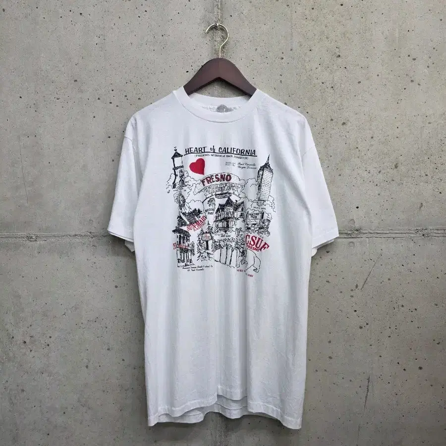 [L]90s USA 미국 캘리포니아 프레즈노 랜드마크 반팔 티셔츠