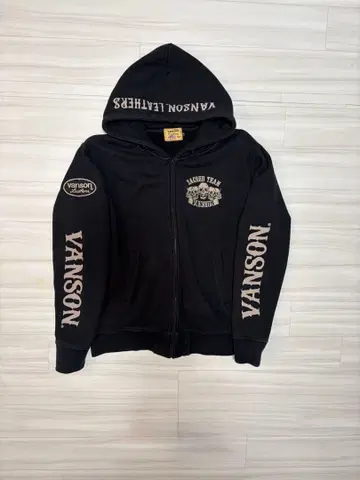 vanson Cottons 스컬 지퍼 후드티 XL