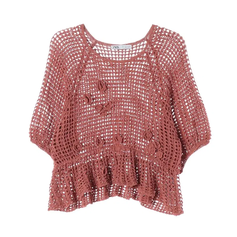 ZARA 자라 크로셰 니트/여성M/TTLAXB2004