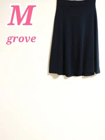 grove 플레어 스커트 네이비 M 사이즈 무릎 기장 깔끔한 코디 성인