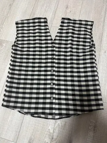 UNITED ARROWS 앞뒤 2way 깅엄 체크 슬리브리스 상의
