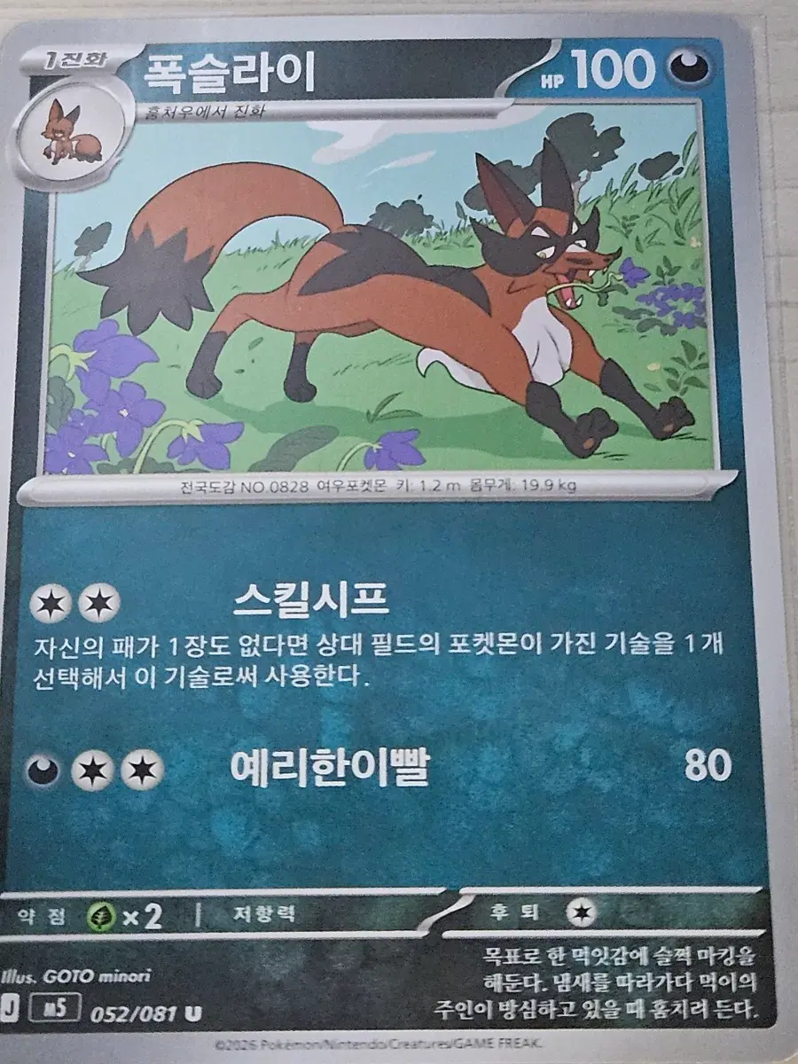 [최저가] 포켓몬카드 폭슬라이 100/081 U