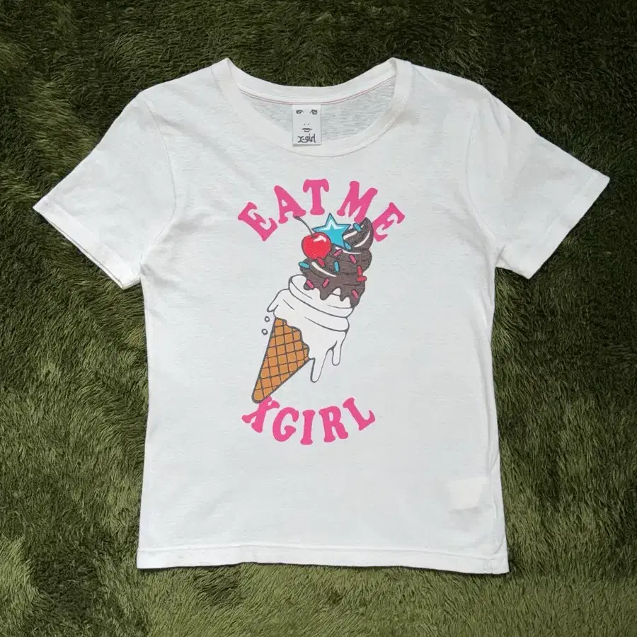 [1] X-GIRL 엑스걸 Eat Me 그래픽 티셔츠 화이트
