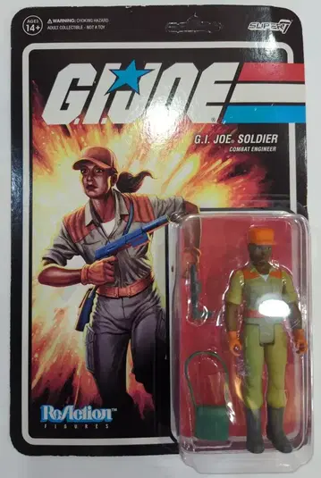 HASBRO ReAction 피규어 SUPER 7 G.I.JOE 솔저 컴뱃 엔지니어 3.75인치