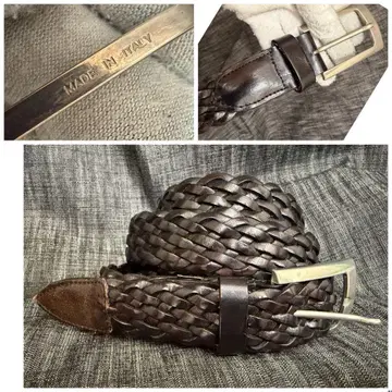 뜨개질 가죽 벨트 수입 이탈리아제 Made in Italy 블랙