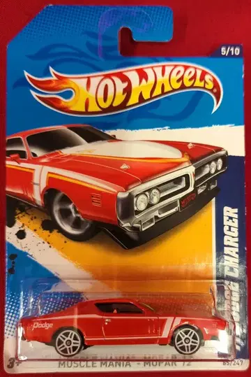 MATTEL MUSCLE MANIA MOPAR 12 5/10 HOTWHEELS '71 DODGE CHARGER 레드 85/247