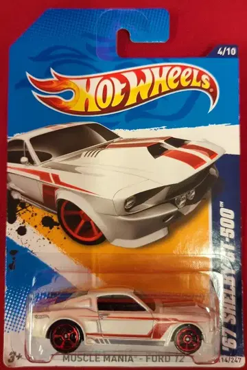 MATTEL MUSCLE MANIA-FORD'12 4/10 HOTWHEELS '67 SHELBY GT-500 화이트/레드 V5417