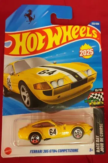MATTEL RACE DAY JOUR DE COURSE 10/10 HOT WHEELS FERRARI 365 GTB4 COMPETIZIONE 222/250