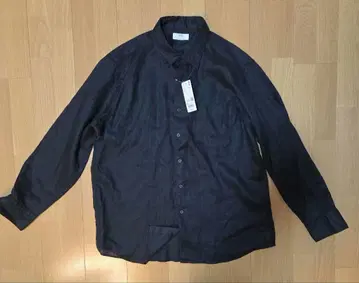 유니클로 UNIQLO 프리미엄 린넨 셔츠 긴팔 블랙 XXL
