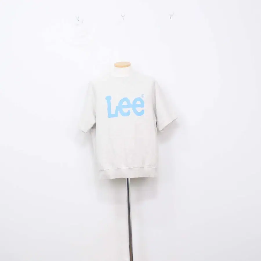 [정품] 리(LEE) 남성 라이트그레이 면혼방 크루넥 오버핏 반팔 라운드티셔츠 2024년 신상 S사이즈 정인샵