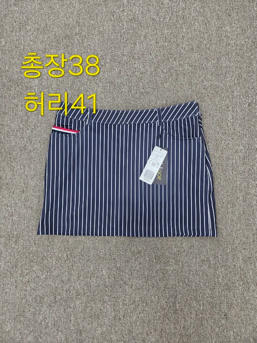76사이즈 [새상품]엘르 골프 새틴 스트라이프 스커트 치마