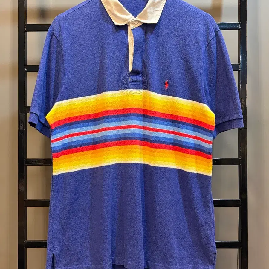 [L] 폴로 랄프로렌 레인보우 스트라이프 카라티 Polo by Ralph Lauren Rainbow Stripe Polo 4.9
