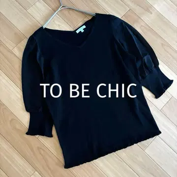 새상품급 TO BE CHIC 반팔 티셔츠 블랙 시어 소매 M