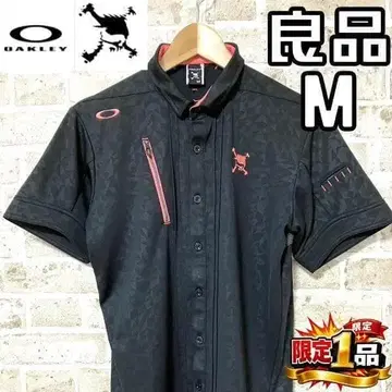 [ 선착순 ] 오클리 스컬 남성용 반팔 버튼 셔츠 M 블랙 계열