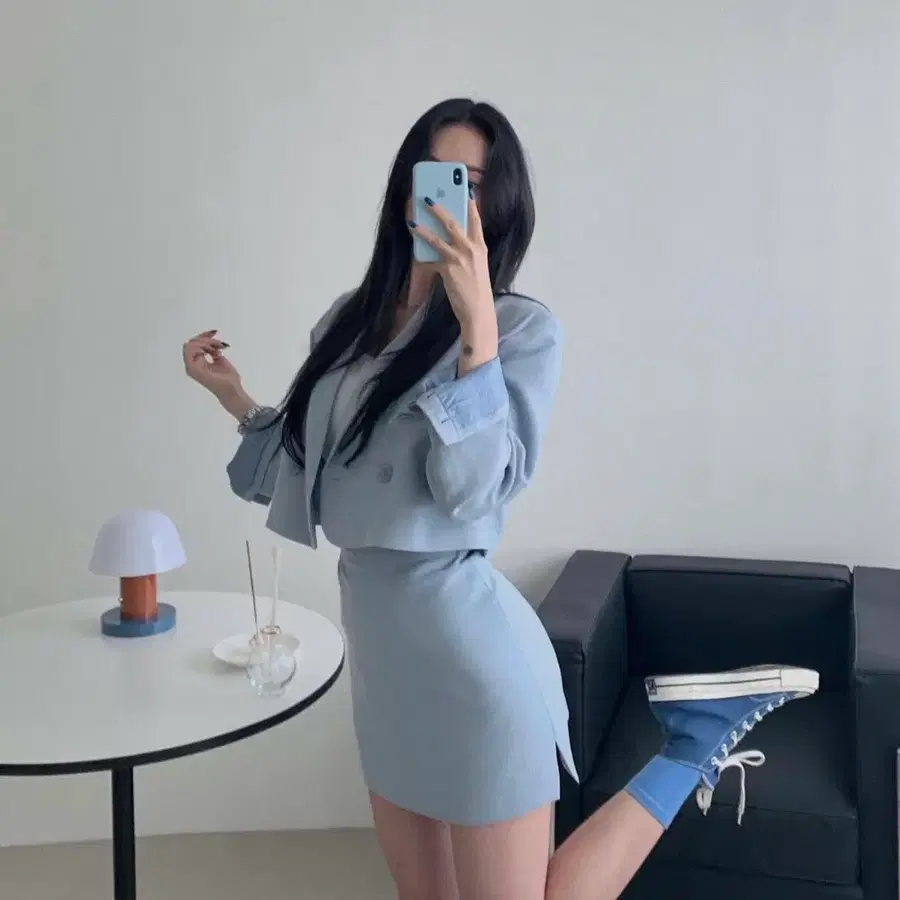 페일제이드 셋업 소라색