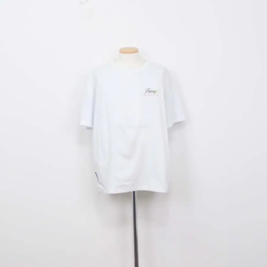 [정품] 뉴발란스(NEW BALANCE) 남성 화이트 경량 폴리 반팔 라운드티 티셔츠 100사이즈 정인샵