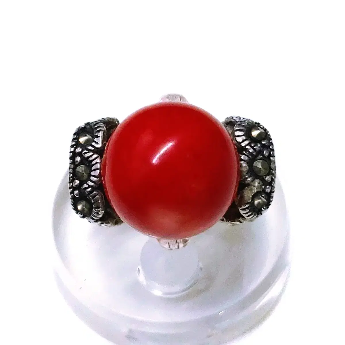 925은 산호 반지 14mm 원석 마카사이트