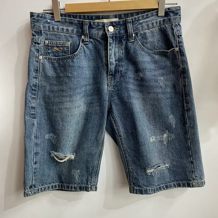 [M/31] 플랙 PLAC 데미지 데님 하프팬츠 2.0