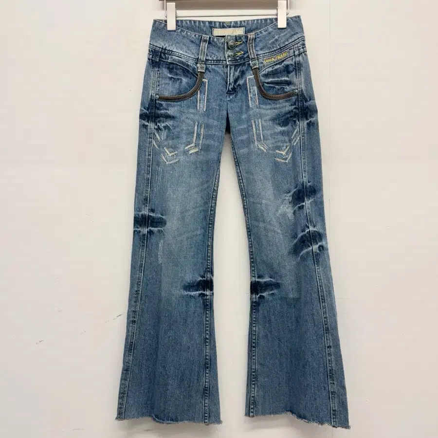 COOK JEANS Y2K 로우라이즈 플레어 부츠컷 데님 팬츠
