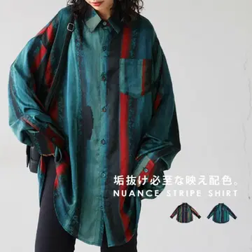 antiqua 안티카 뉘앙스 패턴 셔츠