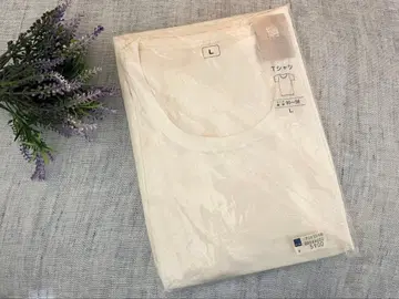 새상품 ISETAN 이세탄 고급 실크 100% T셔츠 L 화이트 정가 5900엔