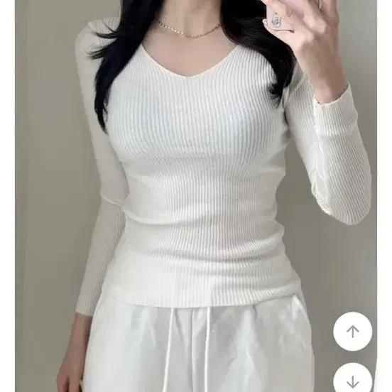 에이블리 브이넥 골지 니트