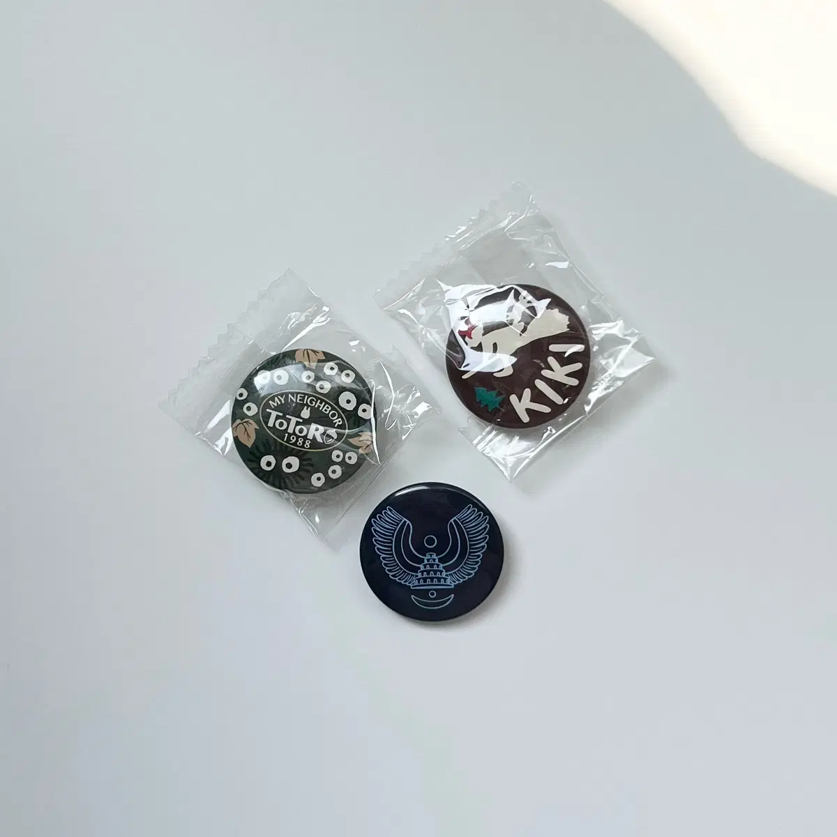 지브리 미니 캔뱃지 3종