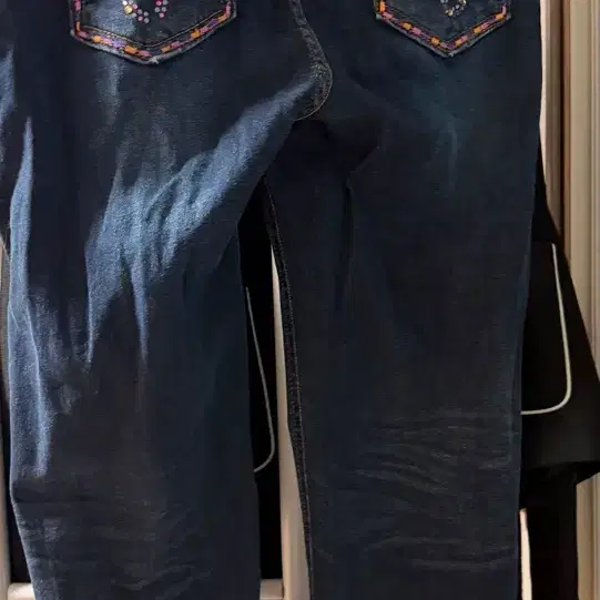 JEANS 여성 데님 진주 장식 청바지