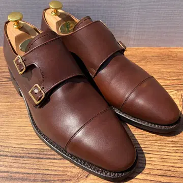 [ 새상품급 ] Berwick 더블 몽크 스트랩 26.5cm 브라운 가죽 신발