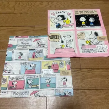 빈티지 PEANUTS 스누피 어른용 거즈 손수건 2장 세트