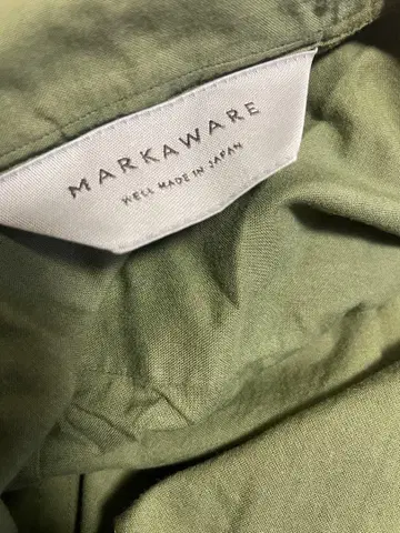 MARKAWARE 오픈 카라 셔츠 반팔 셔츠 올리브