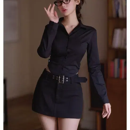 카인다미 골반 볼륨업 데님 벨트 스커트