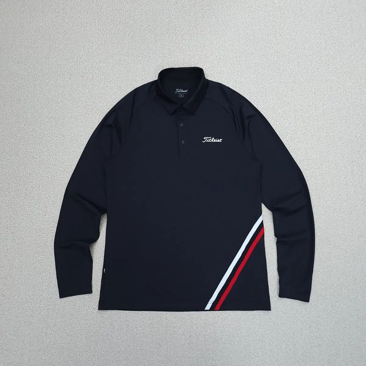 (M)Titleist 남자 골프 긴팔 카라티 블랙 기능성 슬림핏 J2W4427