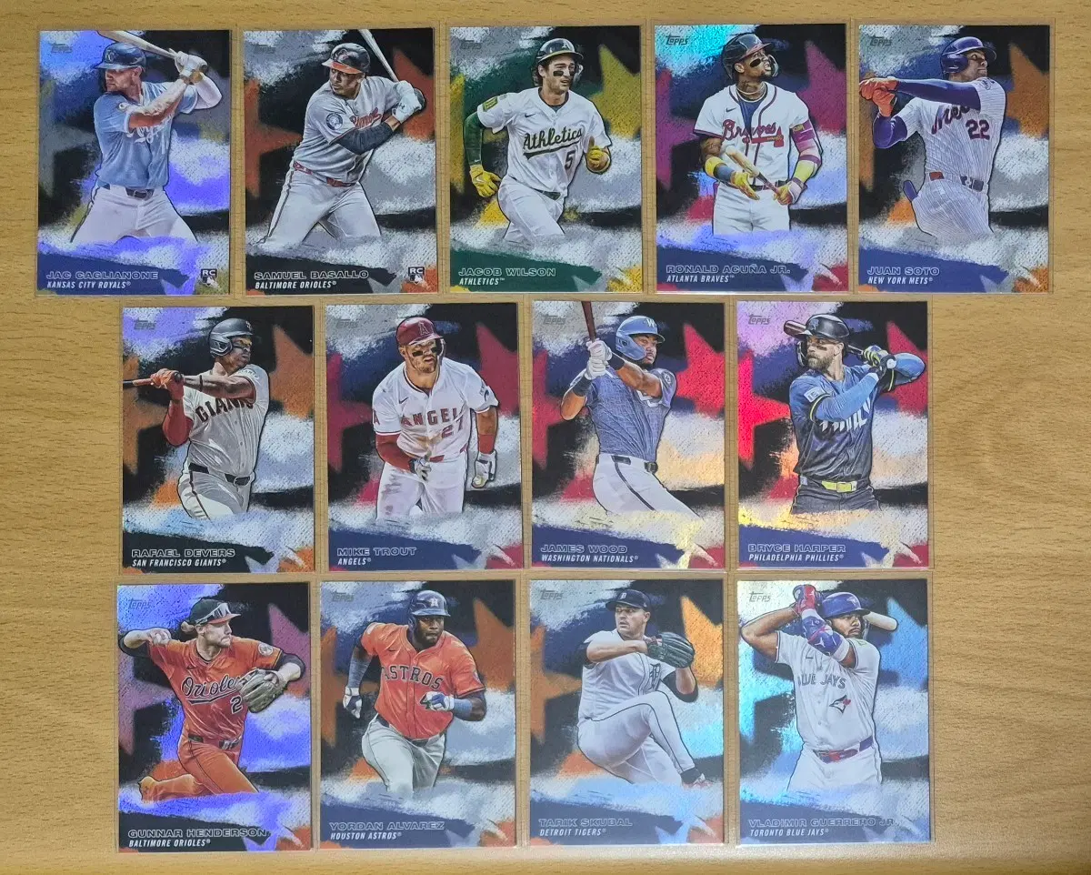 MLB 2026 탑스 STARS OF MLB 인서트카드 14장랏 판매합니다.